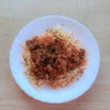 Spaghetti bolognese z pomidorami i wolowina